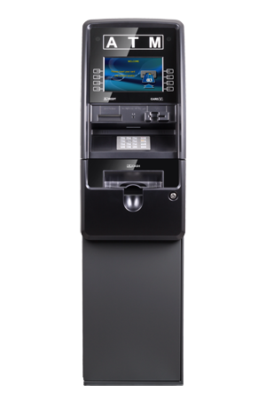 The front view of a Genmega ATM.